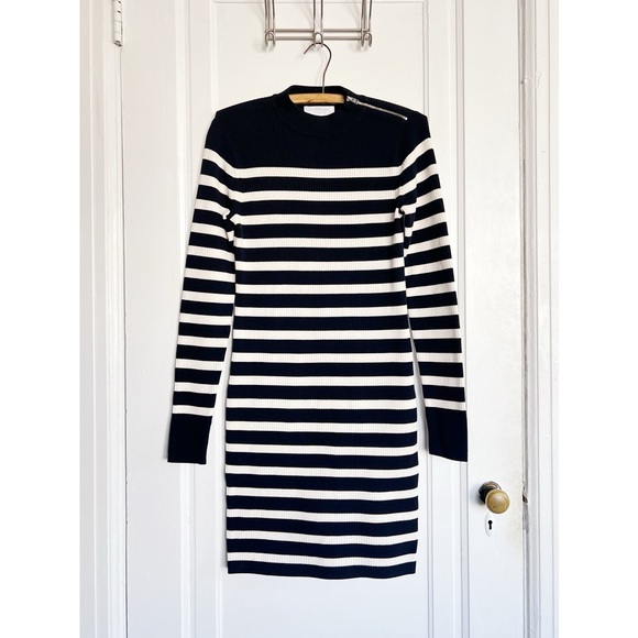Everlane • The Breton Ribbed Cotton Sweater Dress pullover striped black white - Picture 2 of 9